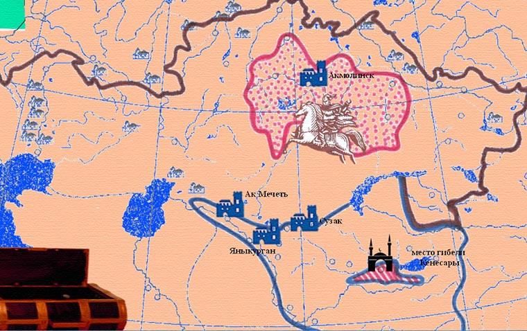 Карта восстания Касымова